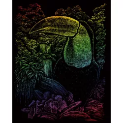   Képkarcoló készlet karctűvel - 20x25 cm - Szivárványos - Tukán