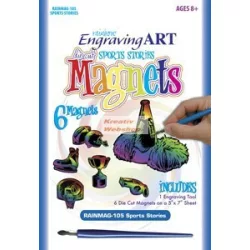   Hűtőmágnes! Képkarcoló készlet karctűvel - Szivárványos - Sportos