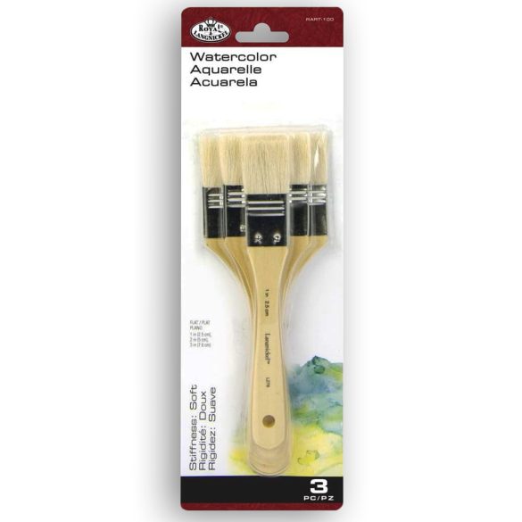 Ecsetkészlet, Oszlatóecset - Royal & Langnickel Medium Watercolor Brush Set - Goat - 3pcs