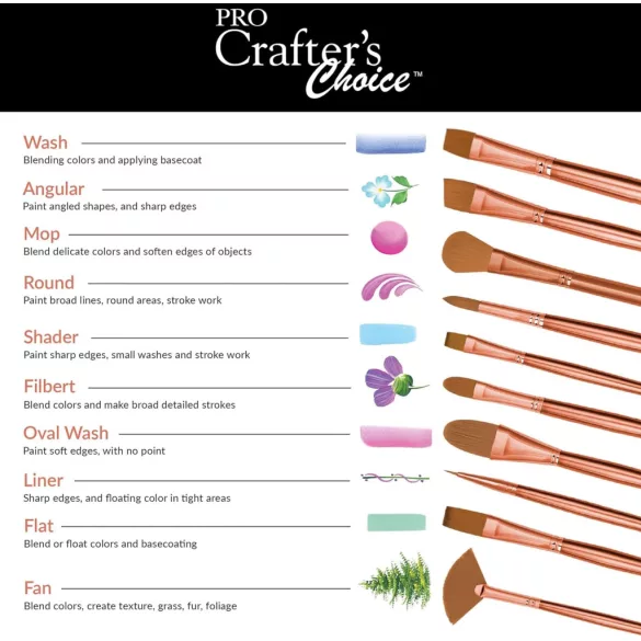 Royal & Langnickel Pro "106" Crafter's Choice Brush - Filbert - Set - 4pcs