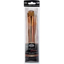   Professzionális hobby ecset készlet - Pro Rose Gold hegyes ecsetek elmosó ecsettel, 4 db