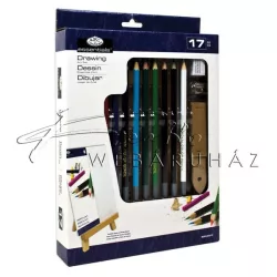   Asztali színes rajzkészlet kis asztali festőállvánnyal - Royal Drawing 17
