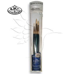   Ecsetkészlet - Royal & Langnickel Oils & Acrylics BRISTLE Round Set 3pcs