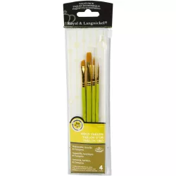   Ecsetkészlet - Gold taklon, lapos, ferde és kerek - 4 darabos ecsetkészlet