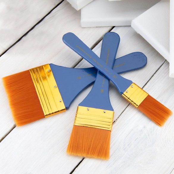 Ecsetkészlet, Oszlatóecset - Royal & Langnickel Large Area Flat Brush Set - Gold Taklon - 3pcs