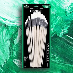 Brush Set - Flat White Taklon Set - 12pcs