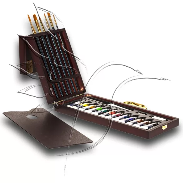 Acrylic Basic Paint Kit with Table Box Easel