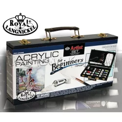  Akrilfestő készlet fadobozban - Royal & Langnickel ACRYLIC PAINTING Artist Set for Beginners