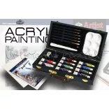 Acrylic Basic Paint Kit with Table Box Easel