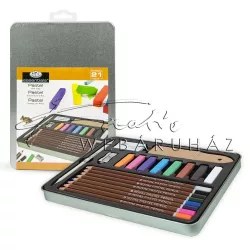   Pasztell ceruzakészlet - fémdobozos - Royal - 21db-os pasztell készlet