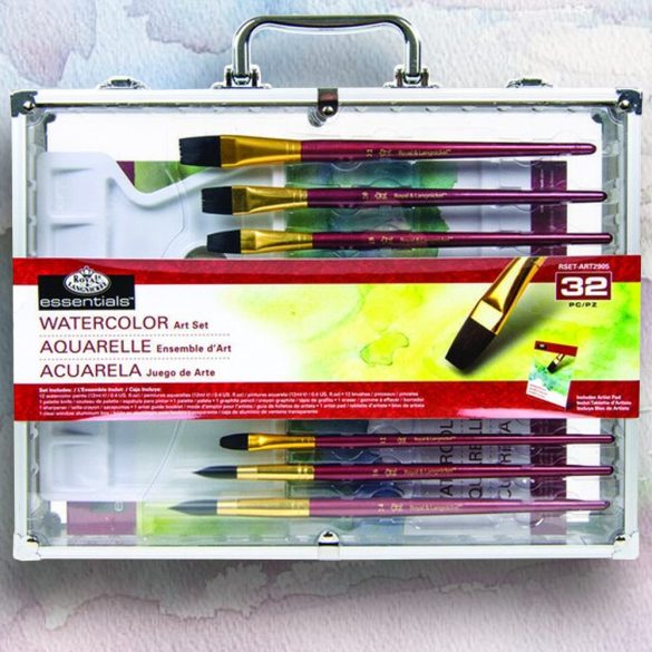 Royal and Langnickel Watercolour Art Set 32 Piece in Aluminium Frame Window Box