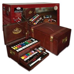   Grafikai Nagykészlet fadobozban - Royal & Langnickel Artist Premier Set Painting Chest 80pcs