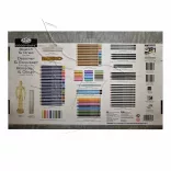 Grafikai készlet fadobozban - Royal & Langnickel Essentials Sketch & Draw Art Set 134pcs