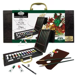   Olajfestő készlet fadobozban - Royal & Langnickel Essentials OIL Art Set for 24pcs