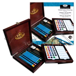   Nagy akvarellceruza készlet fadobozban - Royal 45db-os készlet