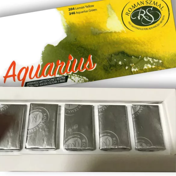 Akvarell kezdő készlet, szilkés - 5 színű - Roman Szmal Aquarius