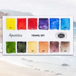 Akvarellkészlet utazó, szilkés, fémdobozban - Roman Szmal Aquarius Travel Set in Metal Box 12 pcs