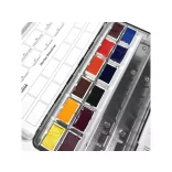 Akvarell művészkészlet, fémdobozban, szilkés - Izabela Wolska-Kusmider válogatás, 12 színű - Roman Szmal Aquarius