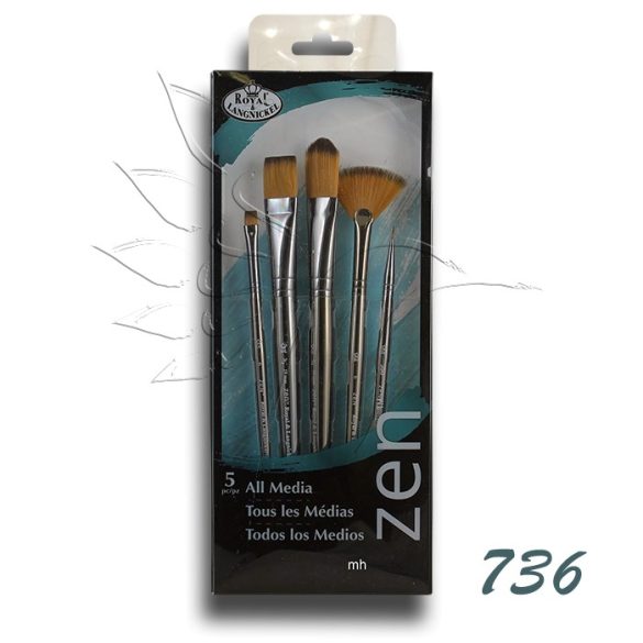 Ecsetkészlet - Royal & Langnickel ZEN All Media Brush Set 736 5pcs