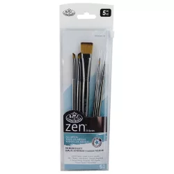   Művészecset készlet "ZEN 5" vegyes ecsetkészlet - Széles elmosó ecsettel