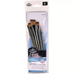   Művészecset készlet "ZEN 5" vegyes ecsetkészlet - Ferdére vágott ecsetekkel