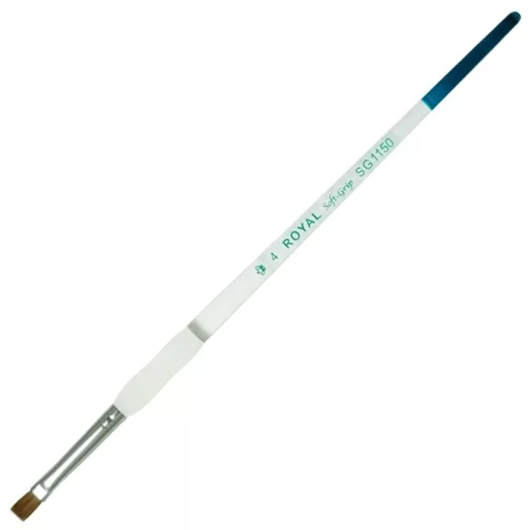 Soft Grip ecset - Hegyes kerek ecset, természetes nyest szőrrel - 0-ás méret