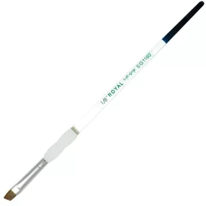 Royal & Langnickel Soft-Grip Pure Sable, Standard Handle Angular Paintbrush, Natural Hair - 1/8