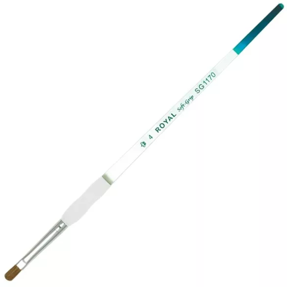 Royal & Langnickel Soft-Grip Pure Sable, Standard Handle Filbert Paintbrush, Natural Hair (2)