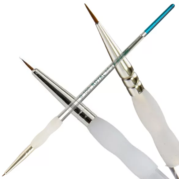 Ecset, természetes - Royal & Langnickel Soft-Grip Pure Sable, Standard Handle Detail Paintbrush, Natural Hair (10/0)