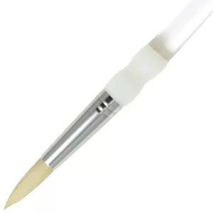 Royal & Langnickel Soft-Grip White Bristle, Standard Handle Round Paintbrush, Natural Hair - 8