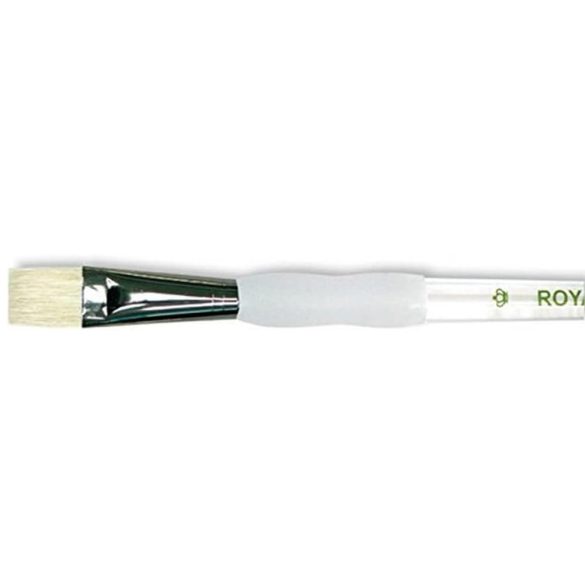 Ecset, természetes - Royal & Langnickel Soft-Grip White Bristle, Standard Handle Bright Paintbrush, Natural Hair (3)