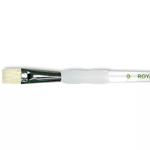 Royal & Langnickel Soft-Grip White Bristle, Standard Handle Bright Paintbrush, Natural Hair - 5