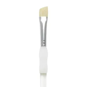 Royal & Langnickel Soft-Grip White Bristle, Standard Handle Angular Paintbrush, Natural Hair (3)