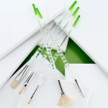 Royal & Langnickel Soft-Grip White Bristle, Long Handle Bright Flat Paintbrush, Natural Hair - 6
