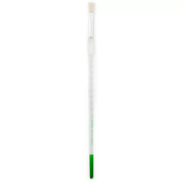 Ecset, természetes - Royal & Langnickel Soft-Grip White Bristle, Long Handle Flat Paintbrush, Natural Hair - 2