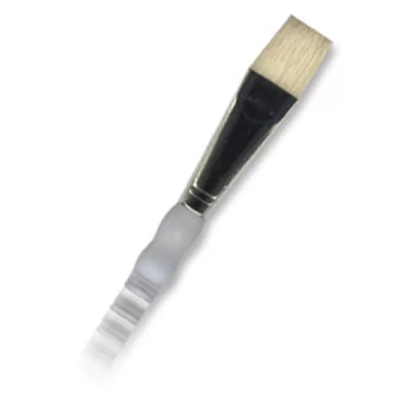 Ecset, természetes - Royal & Langnickel Soft-Grip White Bristle, Long Handle Flat Paintbrush, Natural Hair - 4