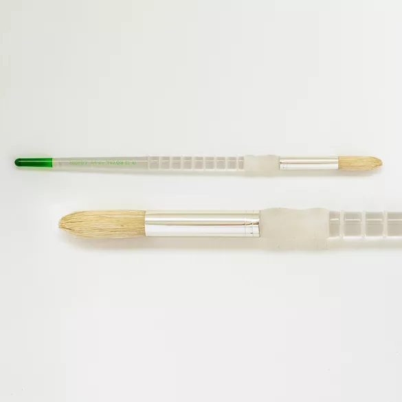 Ecset, természetes - Royal & Langnickel Soft-Grip White Bristle Round Paintbrush, Natural Hair - 12