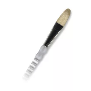 Royal & Langnickel Soft-Grip White Bristle Filbert Paintbrush, Natural Hair  (1)