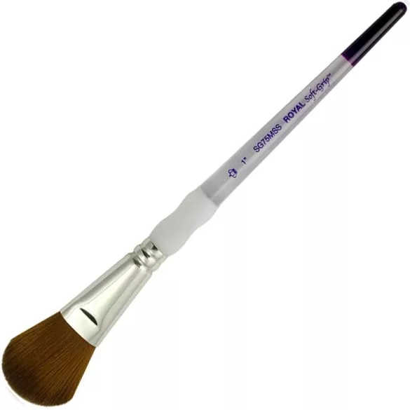Royal & Langnickel Soft-Grip Synthetic Sable Wavy Oval Mop Paint Brush Round - 1"