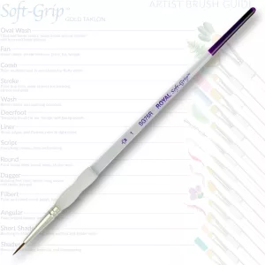 Ecset, szintetikus - Royal & Langnickel Soft-Grip Synthetic Sable Watercolour Paint Brush Round - 1