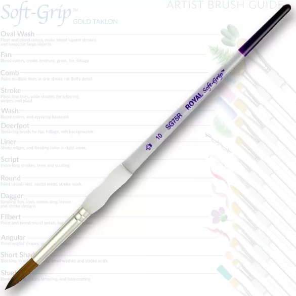 Ecset, Soft Grip természetes haszású szintetikus szálú kerek 10