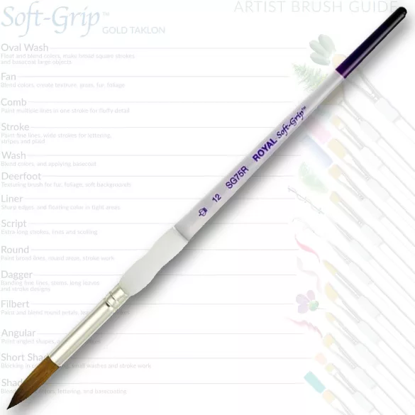 Ecset, Soft Grip természetes haszású szintetikus szálú kerek 12