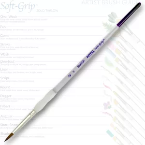 Ecset, szintetikus - Royal & Langnickel Soft-Grip Synthetic Sable Watercolour Paint Brush Round - 3