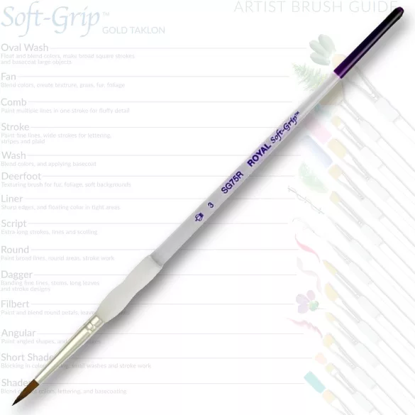 Ecset, Soft Grip természetes haszású szintetikus szálú kerek 3