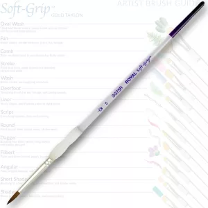 Ecset, szintetikus - Royal & Langnickel Soft-Grip Synthetic Sable Watercolour Paint Brush Round - 5