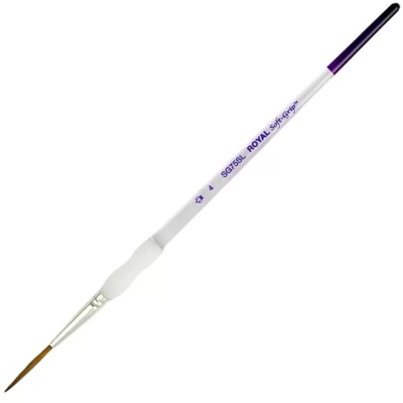Royal & Langnickel Soft-Grip Synthetic Sable Script Paint Brush Round - 6
