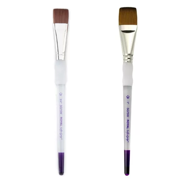 Royal & Langnickel Soft Grip Synthetic Sable Wash Paint Brushes - 3/4"