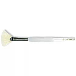   Royal & Langnickel Soft-Grip White Bristle Fan Paintbrush, Natural Hair (2)