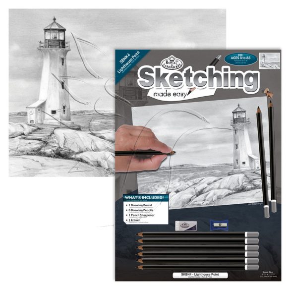 Rajzkészlet előrenyomott vázlattal - Sketching Made Easy A/4 - Lighthouse Point