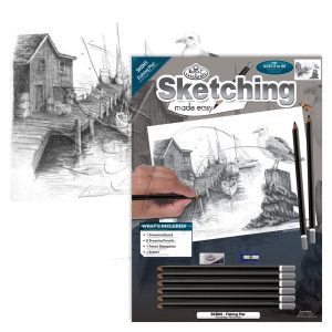 Rajzkészlet előrenyomott vázlattal - Sketching Made Easy A/4 - Fishing Pier